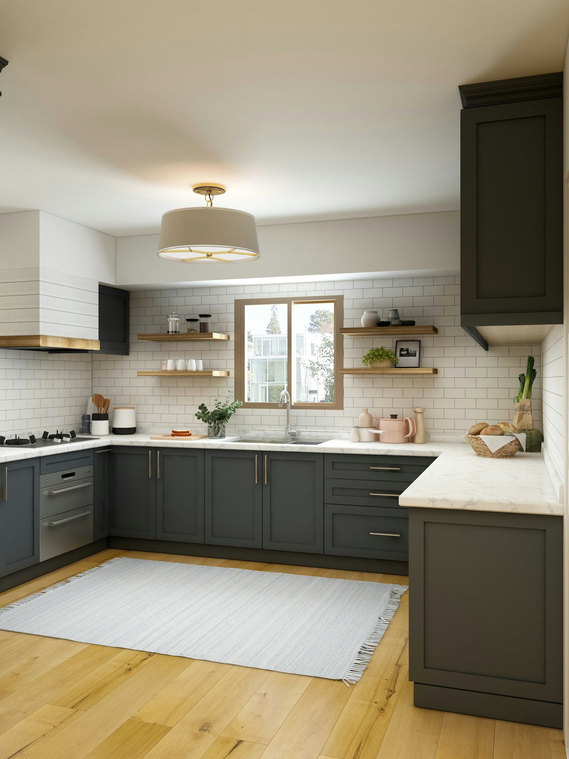 Modern kitchen remodel with custom cabinetry, quartz countertops, and premium appliances